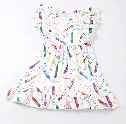 sale! IN STOCK! CRAYON SCRIBBLES TWIRL DRESS